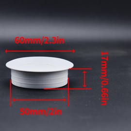 Surf turtle Desk Grommet 6 Pack 2 Inch White Flexible Cable Cord Grommets,Bi-Metal Hole Saw Kit with Cord Wrap Coiled Tube Management,2 m Cable Sleeve Organizer with Table Hole Cover