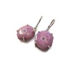 Pink Solar Quartz Stalactite Sterling Silver Dangle Drop Earrings