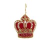 Zardozi Embroidered Ornament - Red Beaded Crown - Crafted in