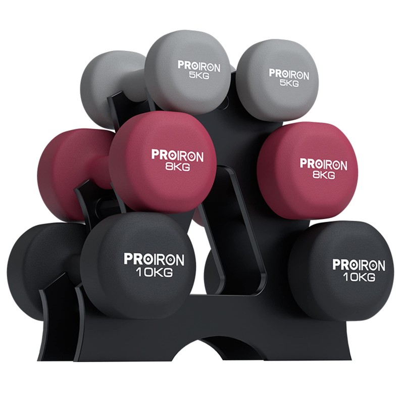 PROIRON Dumbbell Holder (6 Count) 3 Levels Plastic Material