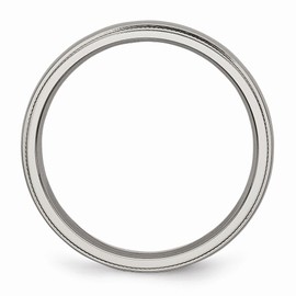 Sonia Jewels Size 11 - Titanium Grooved and Beaded Edge 4mm Polished Wedding Band