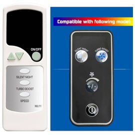 Replacement Remote Control for Rowenta Fan VU2660 Series CS-00142514 VU2660U1/7X0 VU2660U2/7X0 VU2660U1 VU2660U2