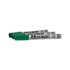 Dixon RediMark Permanent Markers, Chisel Point, Metal Barrel, Box of 12 Markers, Green (87140)