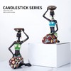 2PCS Vintage African Women Statue Candle Holders Resin Figurines Fits