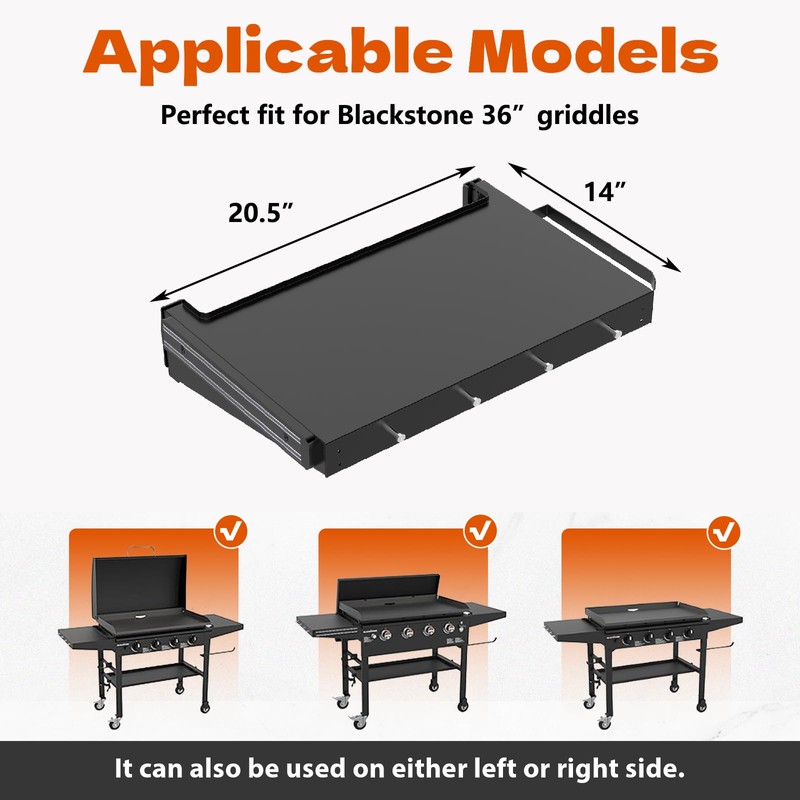 PHYPOBLE Foldable Griddle Side Shelf for Blackstone 36" Griddles, Griddle