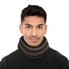 Rockjock mens neck warmer, scarf, hat, hood, snood - reversible-BEIGESTRIPE
