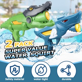 Beria Water Gun 2 Pack, Squirt Pistol Toy Guns for Boys 8-12, Toys for 3 Years Old and up Boys Girls Adults Toddler, Outdoor Toy for Swimming Pool Yard Lawn Beach