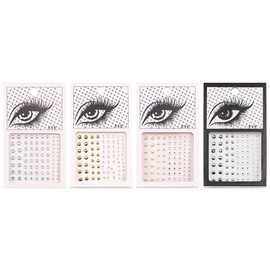 Hsthe Sea 4 Sheets Face Stickers Face Jewels Eye Forehead Crystals Stickers for Makeup Party Festival Accessories Nail Art Decoration