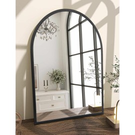 Arch Wall Mirror 28"x20" Large Black Bathroom Mirror Metal Frame Mirrors for Wall, Decoration Vanity Bedroom Entryway Living Room