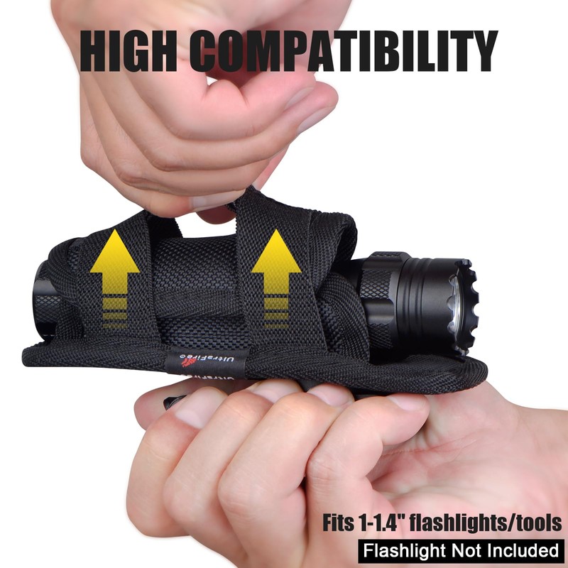 ULTRAFIRE Tactical Flashlight Holster Pouch,360 Degree Adjustable Police Duty Belt