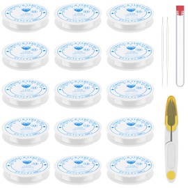 15 Rolls String for Bracelet Making, Clear Bracelet Elastic String, Strong and Stretchy, for Jewellery Making, DIY Bracelets, Necklaces, Crafts, Hanging Decorations(0.5mm/0.8mm/1.0mm)