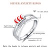 Kamise Silver Anxiety Ring, 925 Sterling Silver Anxiety Women's Rings,