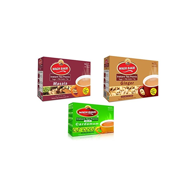 Wagh Bakri Instant Tea Premix Elaichiginger & Masala Combo Pack