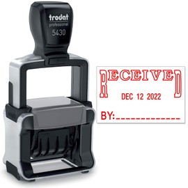 Trodat 5430 Professional Self-Inking Date Stamp with Received - Red Ink