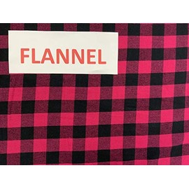 58” Wide 100% Cotton Flannel Red/Black Buffalo (1 1/4”) Check