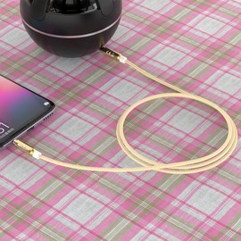 JAMEGA - 3 m Aux Cable 3.5 mm Audio Cable - Jack Stereo 3.5 mm Nylon Jack Cable for Headphones, Speakers, MP3 Players, Car, TV, Soundbar, Home / Car Stereos, Mobile Phones etc. – Gold