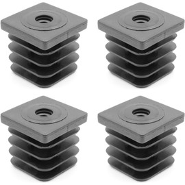 Design61 4 x Threaded Plugs Adjustment Plugs Foot Caps Insert Socket for Square Pipes 40 x 40 mm with M10 Internal Thread Load Capacity for Wall Thickness 1.5-2 mm