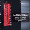 WORKPRO 1/4-Inch SAE Magnetic Socket Organizer, Holds 26 Pieces Standard