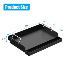 WEBROIL Nonstick Coating Cooking Griddle Insert for Gas Grill, 17" x13" Universal Griddle Flat Top Plate with Removable Handles for Charcoal/Gas Stove/Electric, Large Griddle Plate for Outdoor Grill