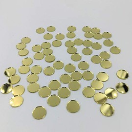 Espejo redondo de 3/8 pulgadas para mosaico con revestimiento dorado, 200 piezas (diámetro 1 cm)