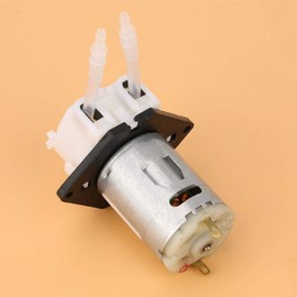 12 V DC Micro Dosing Peristaltic Pump Dosing Head Self-priming Peristaltic Liquid Pump (DIY) 2 x 4 Tubes for Chemical Analysis in Aquarium Laboratory (White)