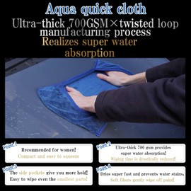 Neko Friend Microfiber Towels for Cars Wash Drying 700GSM Thick Plush Cleaning Cloth Auto Detailing Super Absorbent for Interior & Exterior Aqua Fiber (Royal Blue×Royal Blue, 11.81×15.74Inches)