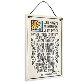 American Made Prayer of Saint Francis Ceramic Wall Plaque, 7.25-Inches