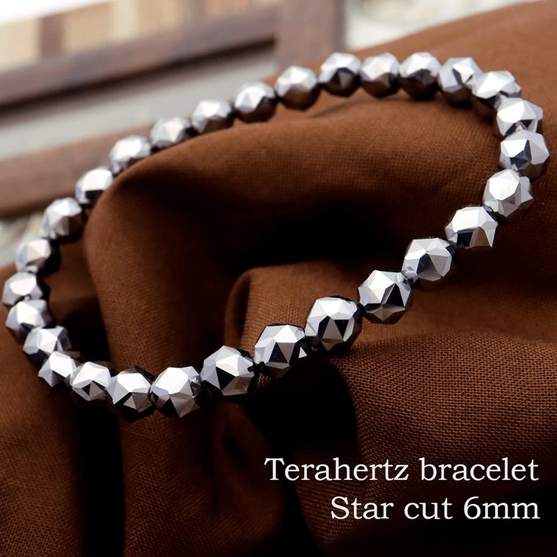 Terahertz Mineral Bracelet 6mm Star Cut Mens Womens Power Stone