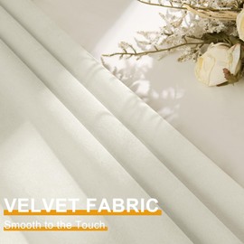 JIUZHEN Ivory Velvet Throw Pillow Covers 16x16 for Couch Sofa Livingroom Bed，Pack of 2 Decorative Square Throw Pillow Covers with Ruffles