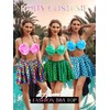 TWINKLEDE Women Mermaid Outfit 2 Pcs Fish Scale Patterned Skirts