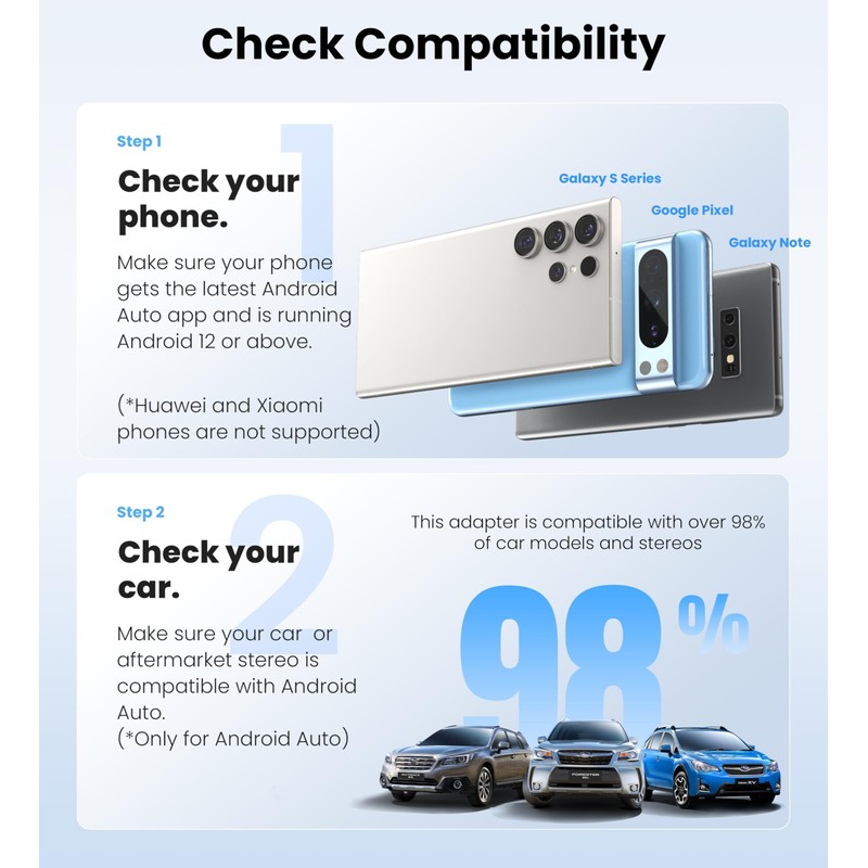 ByteWave Android Auto Wireless Adapter, 2025 NFC Convert Wired to