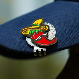 LZFAN Golf Ball Marker with Magnetic Hat Clip, Golf Ball Markers for Putting Green Golf Accessories & Funny Golf Gifts for Men Women Golfers Chili