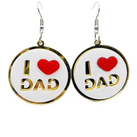 Colorful Mother's Day I LOVE MOM DAD Letter Resin Acrylic Dangle Earrings for Women Jewelry(B)