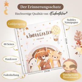EULENTALER EULENTALER® Das Kita & Kindergarten Freundebuch I Von Erzieherinnen gestaltet I Handgemalte Tiere im Boho-Look I Kinderfreundliche Gestaltung I Meine ersten Freunde für Jungs & Mädchen