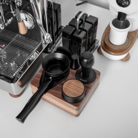 Normcore Compact Tamping Station - Espresso Tamper Station Base - Genuine American Walnut Tamper Holder - Wooden Coffee Portafilters Stand Base For 54 /58mm Espresso Machine Accessories