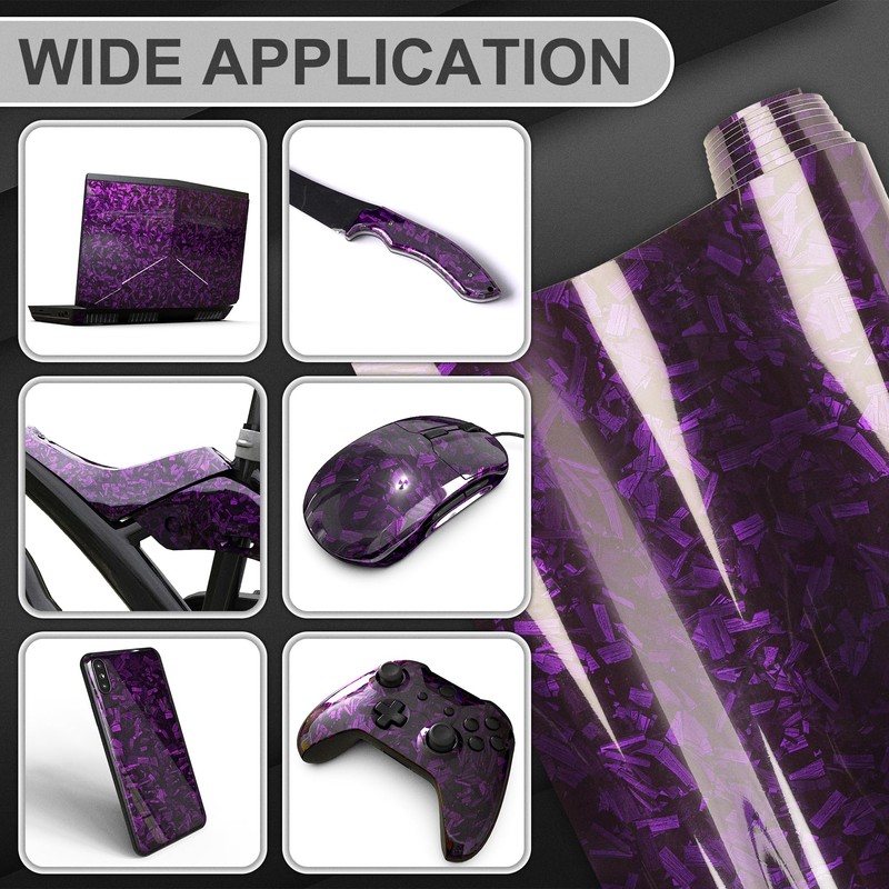 Lypumso Purple Forged Carbon Fiber Vinyl, Adhesive Wrap Roll for