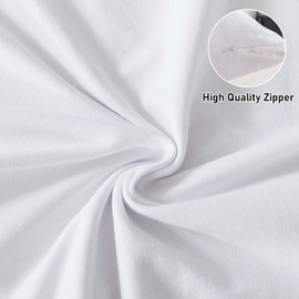 WhatsBedding Memory Foam Body Pillow with 100% Cotton Jersey Knitted Cover, Luxury Soft Large Long Pillow for Adults, Firm Full Body Pillow with Removable Zippered Pillow Case -White