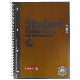 Brunnen 1067148 Brunnen1067148 Notepad/College Notepad Vocabulary Premium (A4 Lined, with Dividing Line, Lin. 54, 90 g/m², 50 Sheets), Cover: Yellow Metallic Pack of 1