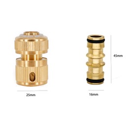 5PCS Brass Garden Hose Connectors Kit - 2 Quick Connect 1/2" End, 2 Tap Connectors 1/2", 1 Double Male Connector for Joining Pipe Fittings