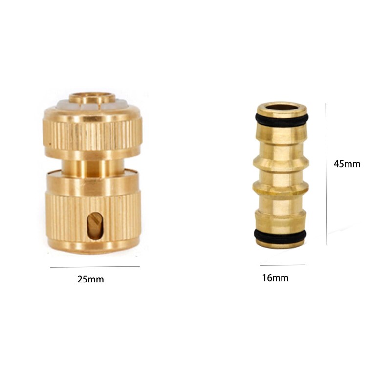 5PCS Brass Garden Hose Connectors Kit - 2 Quick Connect