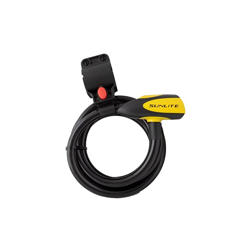 Sunlite Defender D1 Key Lock Cable Lock, 12mmx6FT, 12mm Diameter,