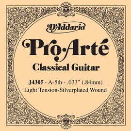 D'Addario Pro-Arte Nylon Light Tension Single Fifth String for Classical Guitar