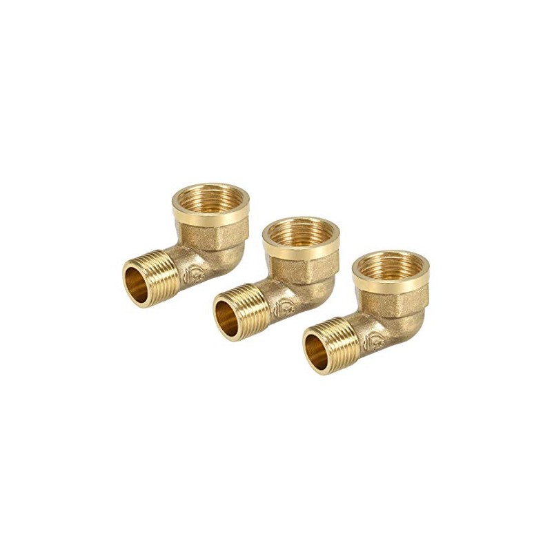uxcell Brass Pipe Fitting 90 Degree Forged Street Elbow G1/2