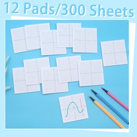 Benvo Graph Paper Sticky Notes Pads 3x3 Inch Math Graph Pads 20 x 20 Four Quadrant Self Adhesive Note Pads Mini Graph Paper for Teaching and Learning Math(300 Sheets)