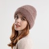 NOOFNO Fall/Winter Beanies for Women,Lamb Wool Warm Beanie for Outdoor