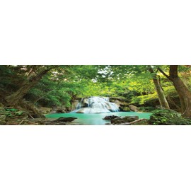 Carolina Custom Cages Reptile Habitat Background; Rain Forest with Waterfall, for Bio Deep 36Lx18Wx36H Terrarium, 3-Sided Wraparound