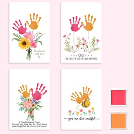 AACQQ Mother's Day Gifts for Grandma Mom from Daughter Son Room Wall Decor Posters Handprint Diy Kit Valentine's Day Christmas Birthday Love Gifts for Mom Grandma Gigi