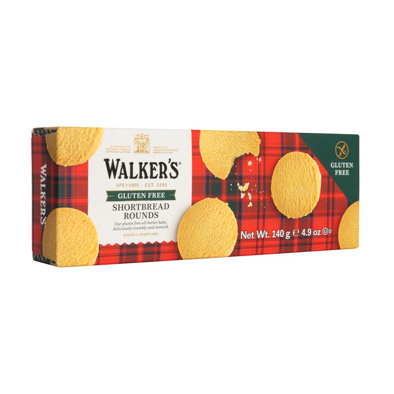 Walker's Shortbread Gluten Free Rounds, Pure Butter Shortbread Cookies, 4.9
