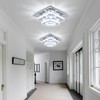 FRIXCHUR Dimmable Crystal Chandelier Ceiling Light with Remote Square Led