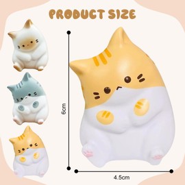 HTTDSLF 3 Pezzi Mochi Squishy Giocattoli da Schiacciare, Kawaii Squeeze Toys Squishy Giocattoli, Stress Relief Squeeze, Antistress Giocattolo per Bambini e Adulti, Regalo di Natale, Festa Compleanno